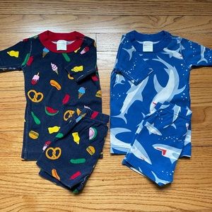 Two 3T Hanna Andersson short sleeve/shorts pajamas